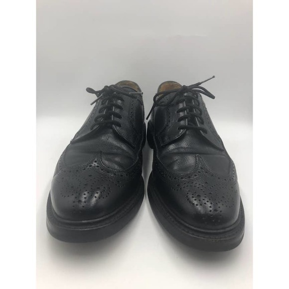 Vintage Florsheim Imperial Men's Black Leather Wing Tip Dress Shoes 9.5D - Picture 9 of 13
